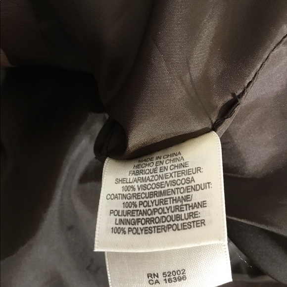 Liz Claiborne Brown Faux Leather Zippered Jacket EUC - Picture 7 of 8